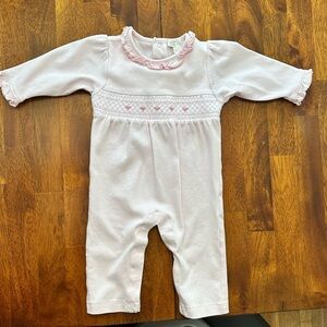 Kissy Kissy Light Pink Smocked Onesie